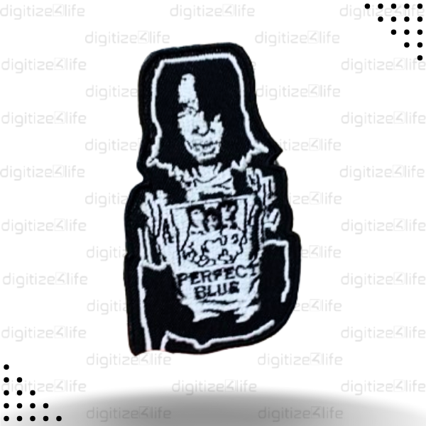 Black and White Vampire Cartoon Embroidered Patch