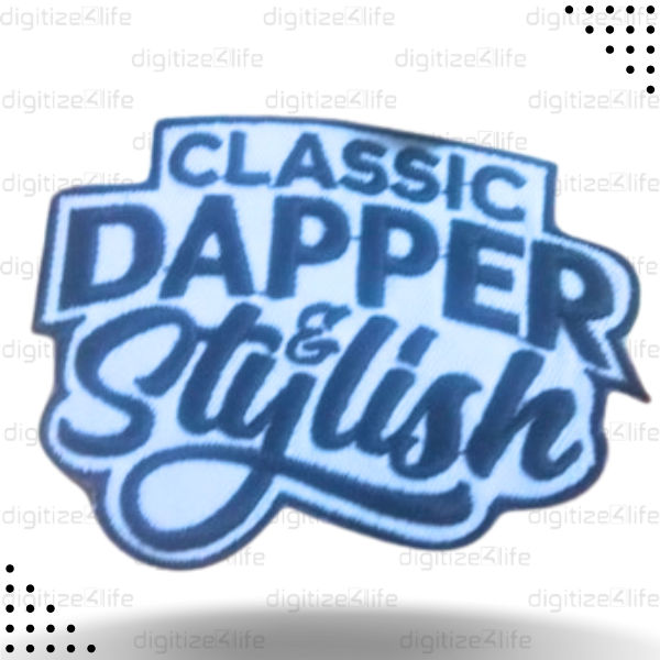 Blue Text Classic Dapper & Stylish Embroidered Patch