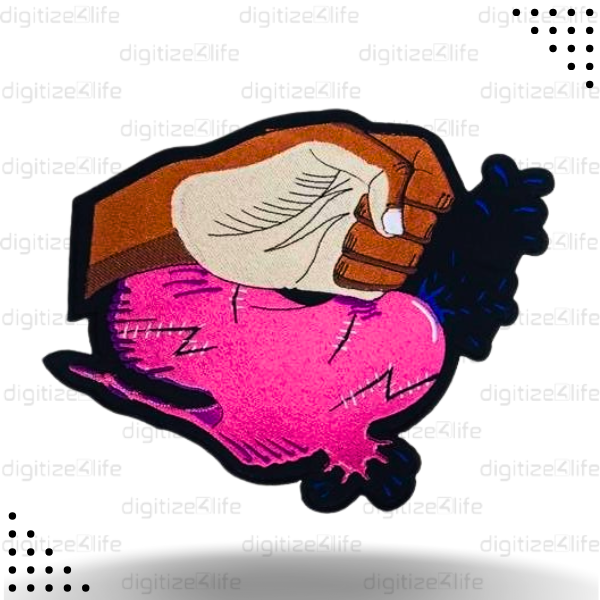 Hand on Heart Embroidered Patch