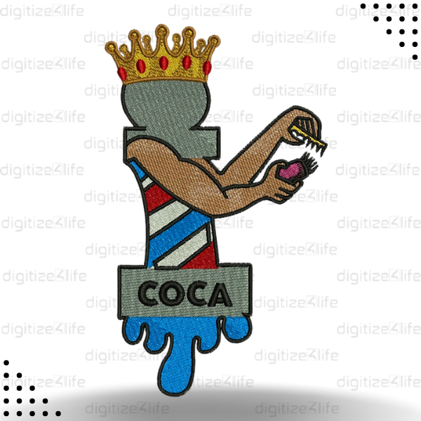 Coca Man Flat Embroidery