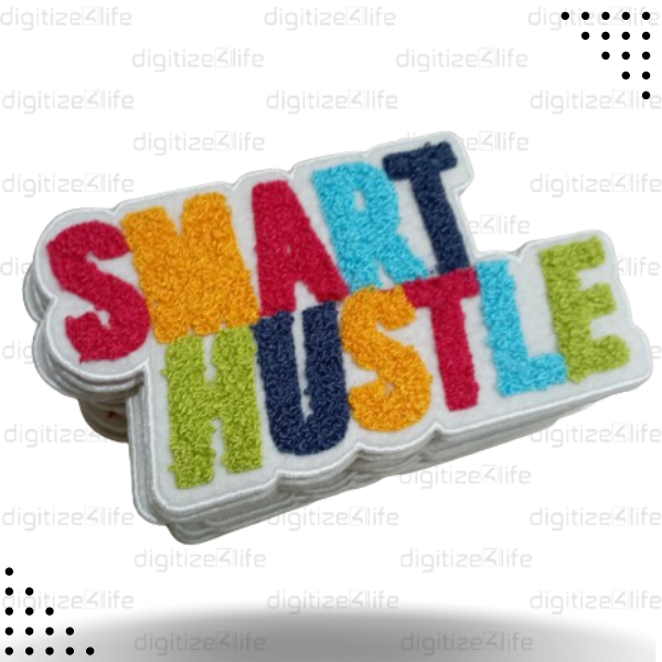 Smart Hustle Text Chenille Patch