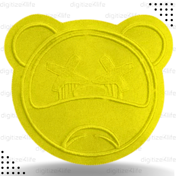 Cross Eyes Yellow Panda Embroidered Patch