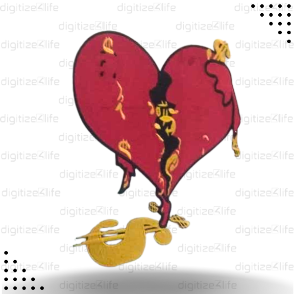 Broken Heart Embroidered Patch