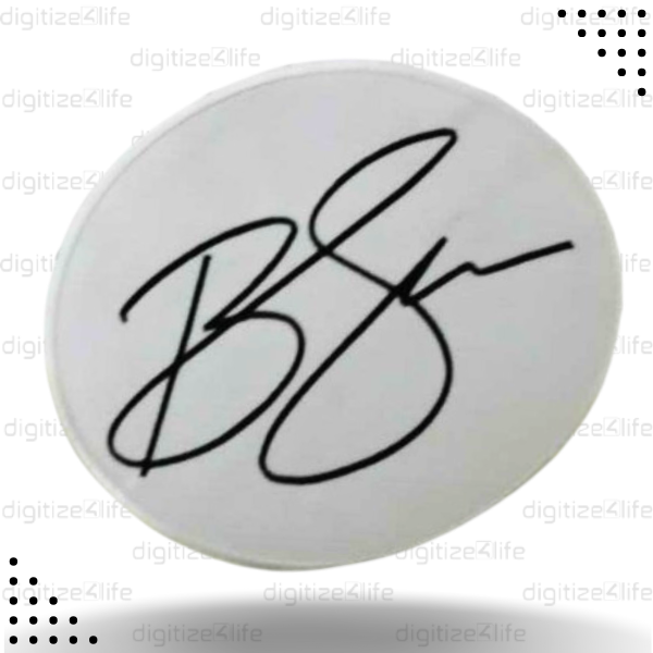 White Signature Embroidered Patch