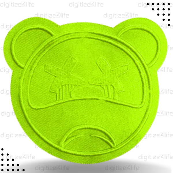 Cross Eyes Green Panda Embroidered Patch