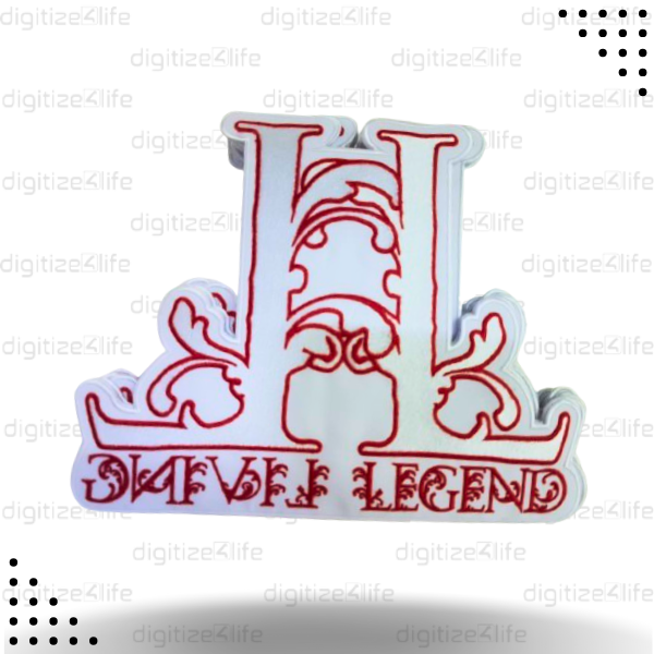 Letter 'L' Red Designed Embroidered Patch