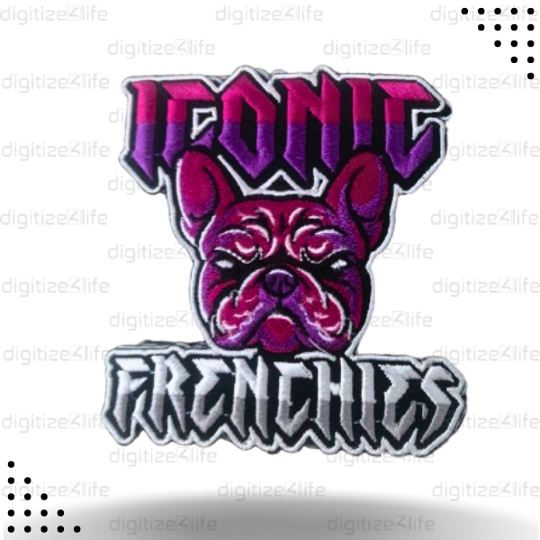 Purple and Pink Iconic Franchise Dog  Embroidered Patch