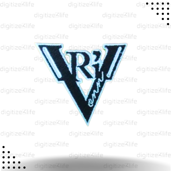 Black Letters VR Embroidered Patch