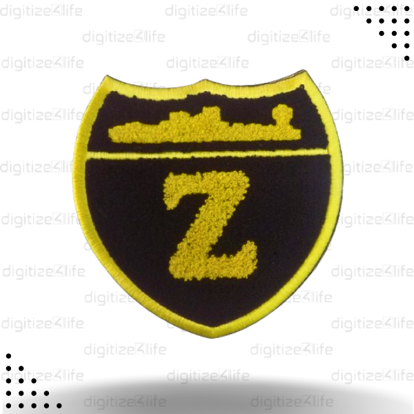 Letter Z on Black Base Chenille Patch