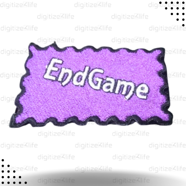 End Game Text BG Purple Embroidered Patch
