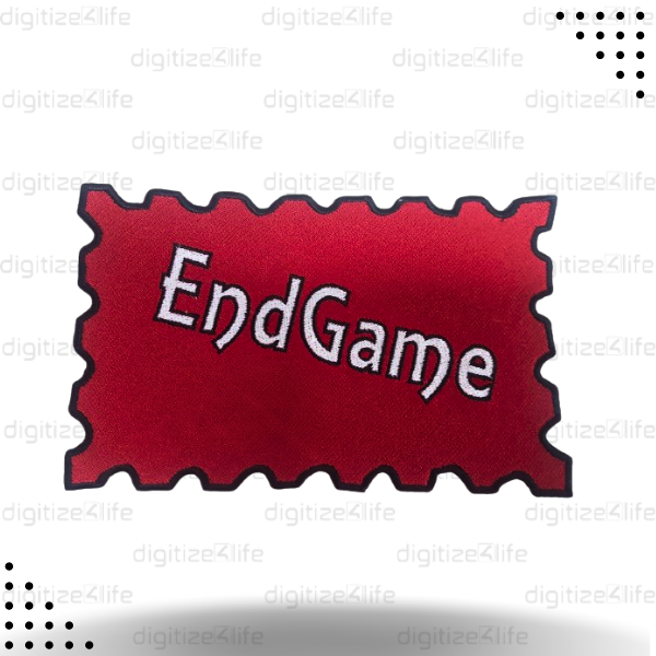 End Game Text BG Red Embroidered Patch