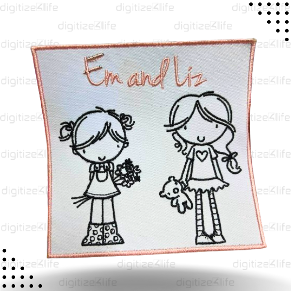 Em and Liz Characters Embroidered Patch