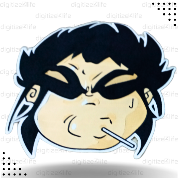 Fat Male Face With Lollipop Embroidered Patch