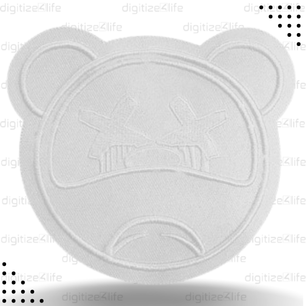 Cross Eyes White Panda Embroidered Patch
