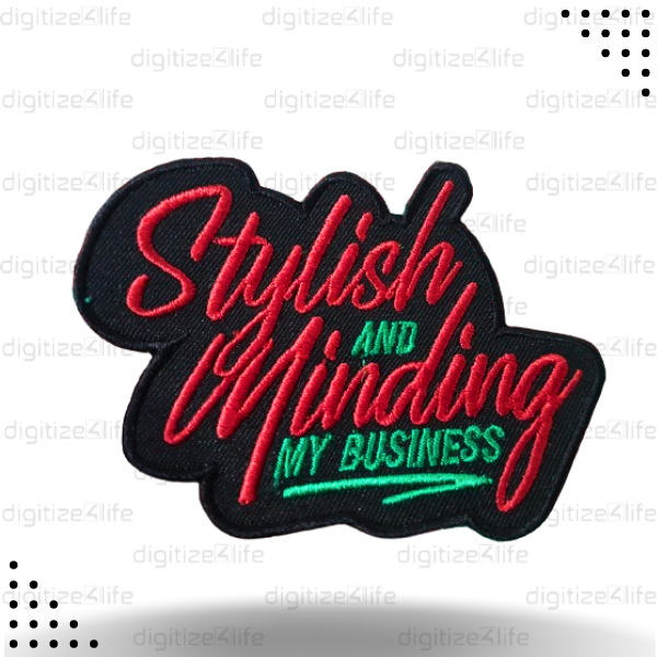 Stylish Red and Green Embroidered Patch
