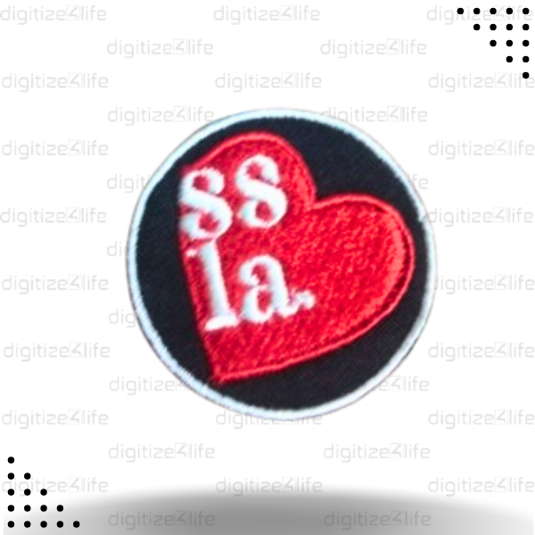 Heart in Circle Embroidered Patch