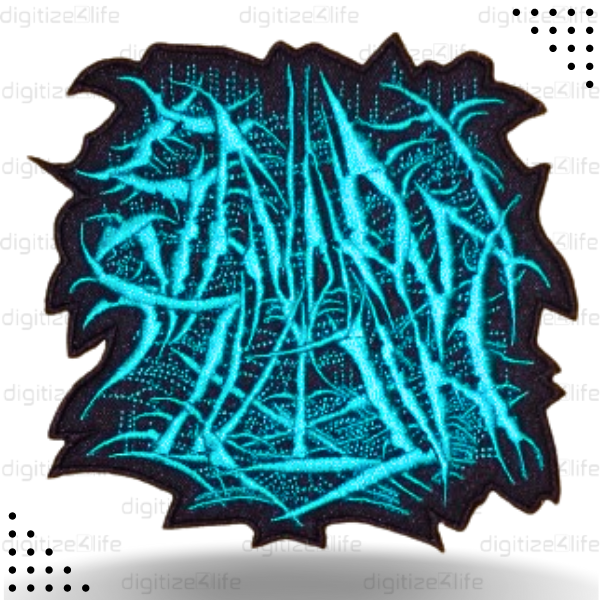 Lining Blue Design Embroidered Patch
