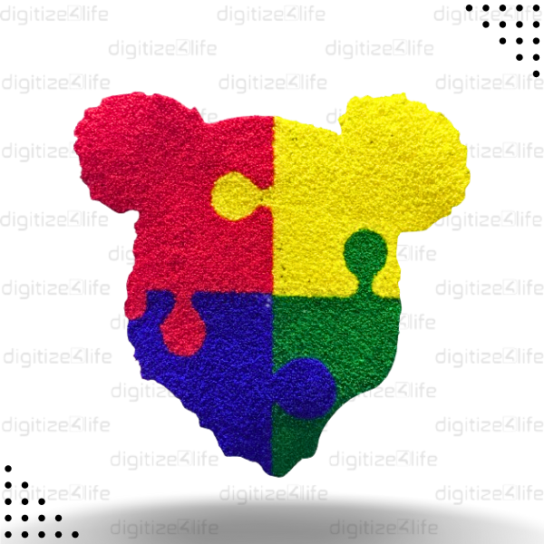 Multicolored Puzzle Chenille Patch
