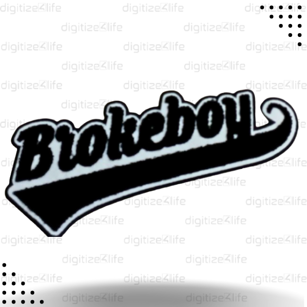 Brokeboy Text Underlined Chenille Patch