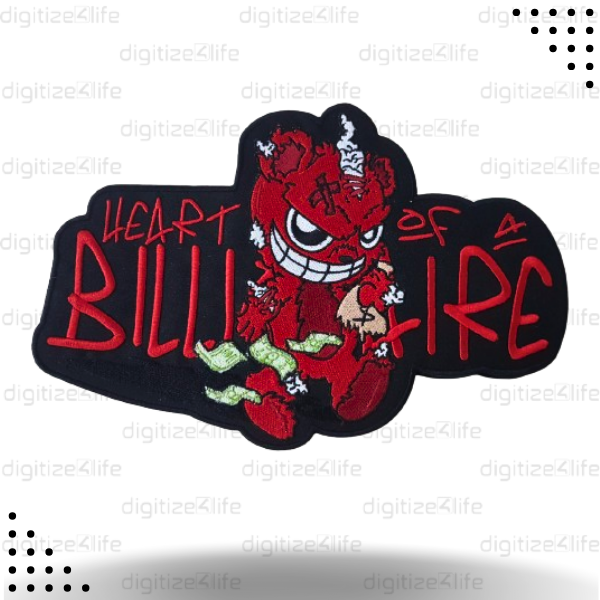 Red Bear Throwing Money  Embroidered Patch