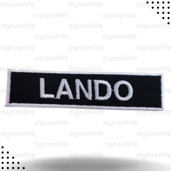 LANDO text Embroidered Patch