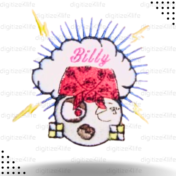 Angry Lady face with Thunder Bolts Embroidered Patch