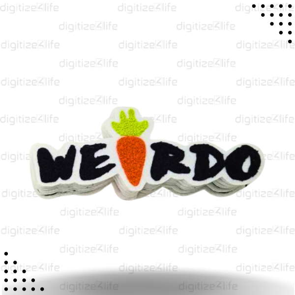 Weirdo with Carrot Black Color Chenille Patch