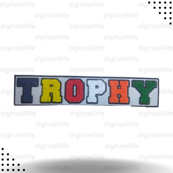 Trophy 3D Puff Embroidery