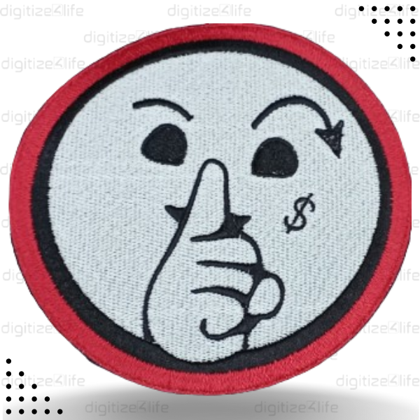 Shh Emoji Embroidered Patch