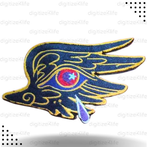 Red Eye with Tear Embroidered Patch