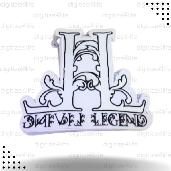 Letter 'L' White Designed Embroidered Patch