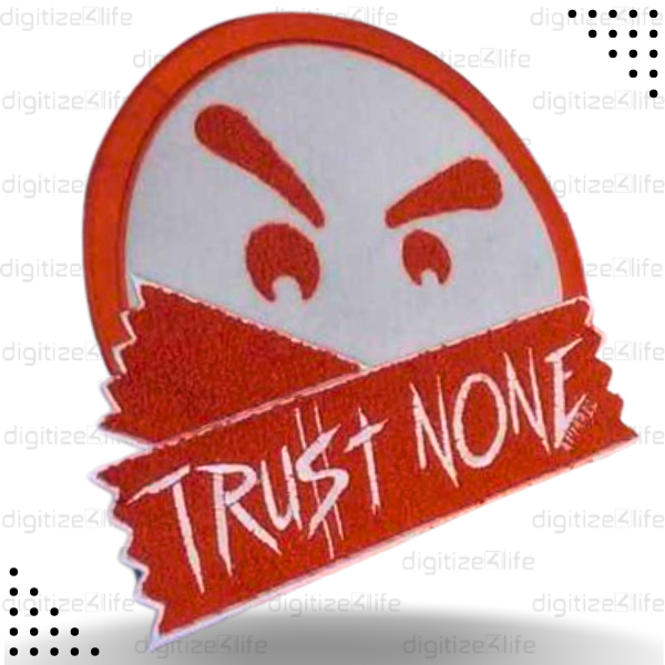 Trust None Emoji Embroidered Patch
