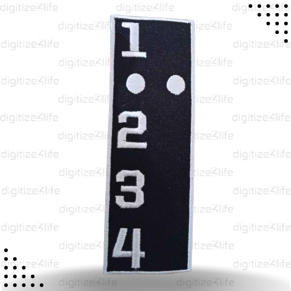 Numbers Embroidered Patch 1
