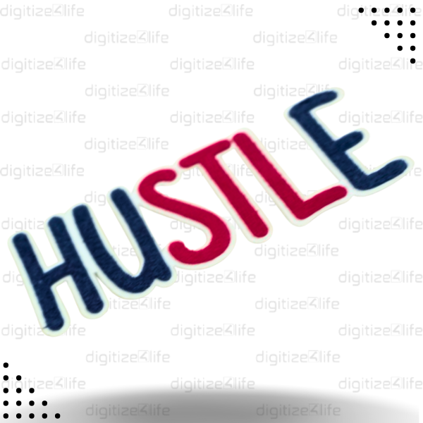 HUSTLE Two Color Chenille Patch