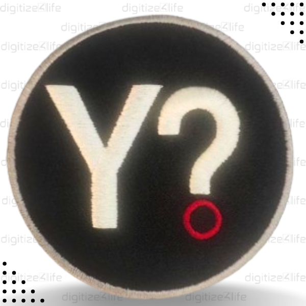 Letter Y with Question Mark Text Embroidered Patch
