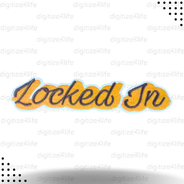Text Locked In Embroidered Patch