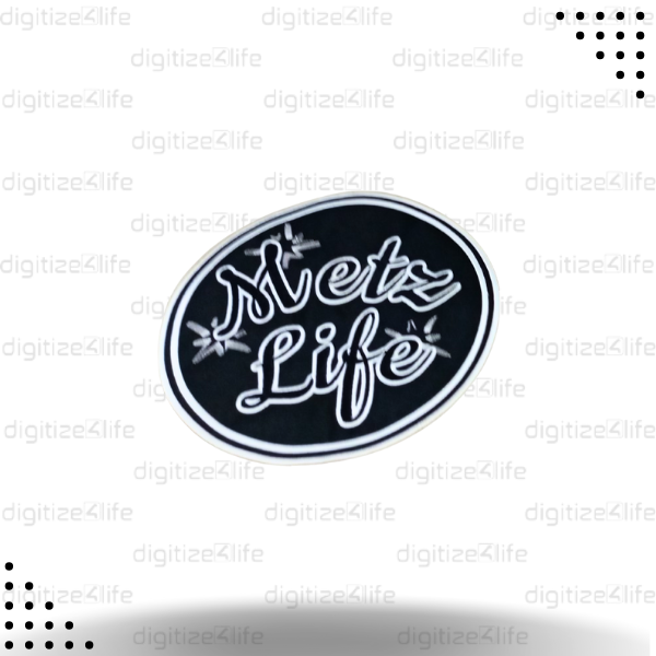 Metz Life Text Embroidered Patch