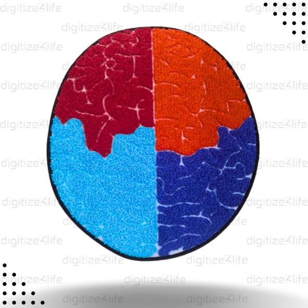 Four Colors in Brain Chenille Patch