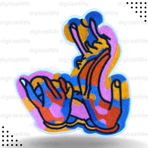 Multi Color Hands Embroidered Patch