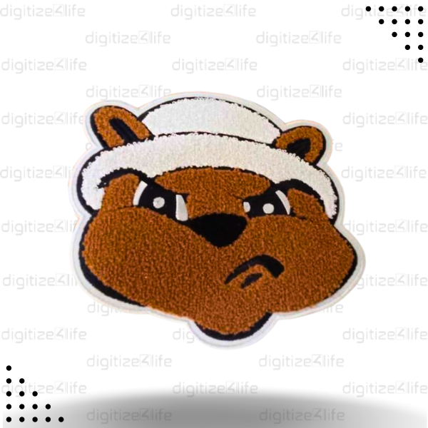 Bear with White Cap Chenille Patch