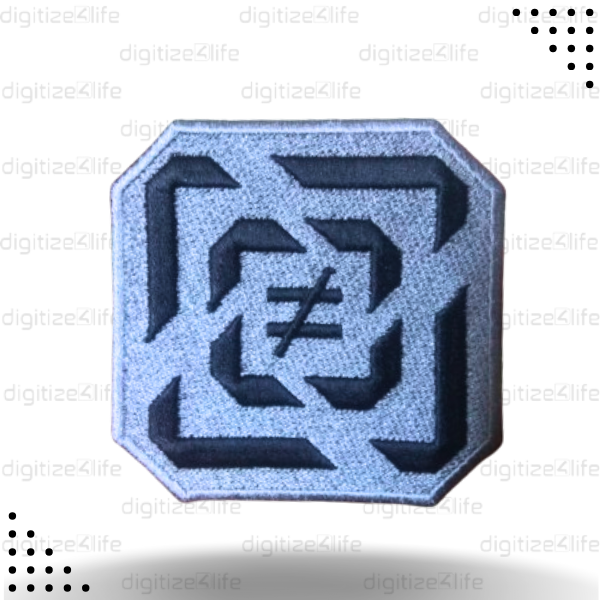 Black and Silver Designed  Embroidered Patch