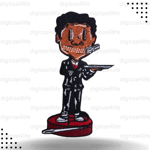 Zipped Mouth Waiter Embroidered Patch