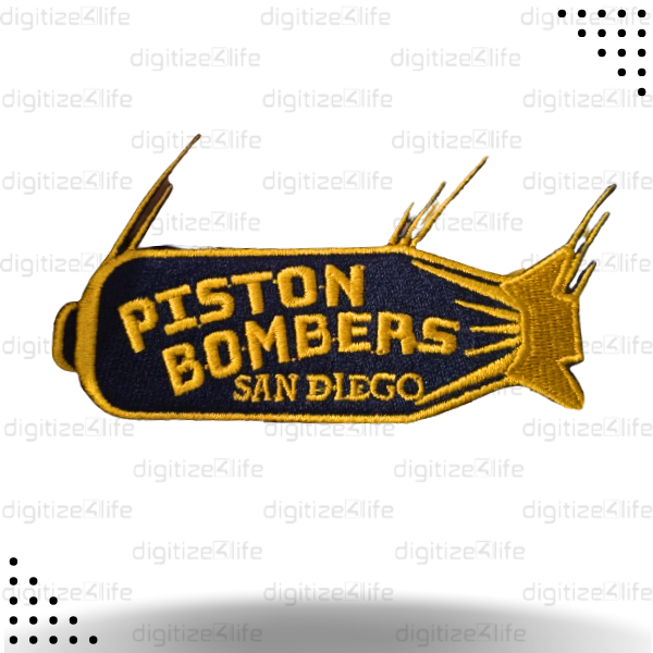 Black and Mustard Missile Embroidered Patch
