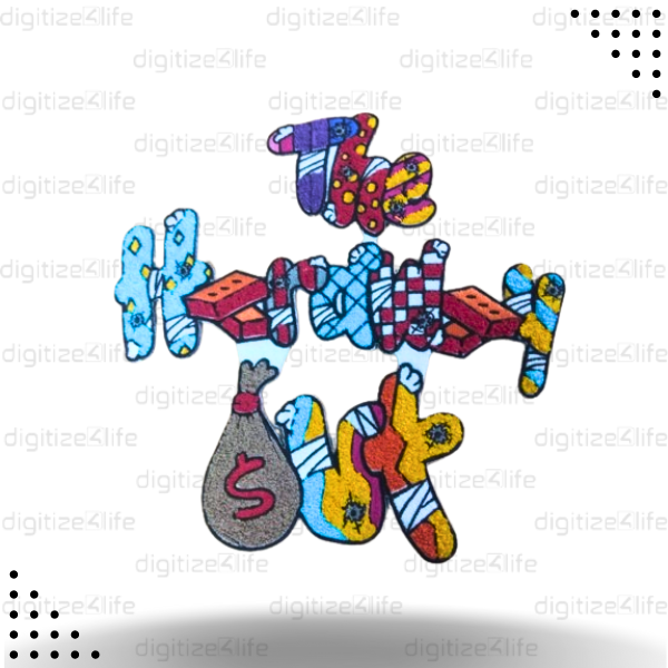 The Hardway Out Written in Funky Colors Chenille Patch