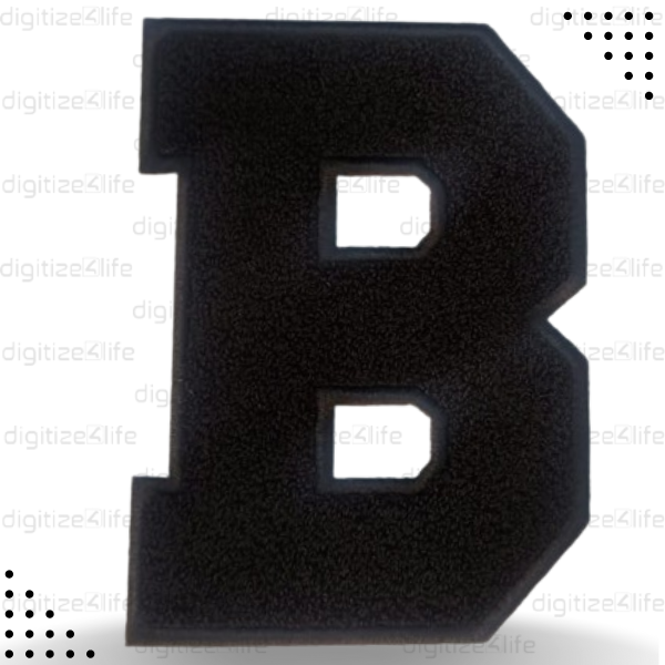 Black Letter B Chenille Patch