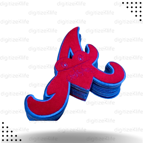 Letter A in Red and Blue Chenille Patch