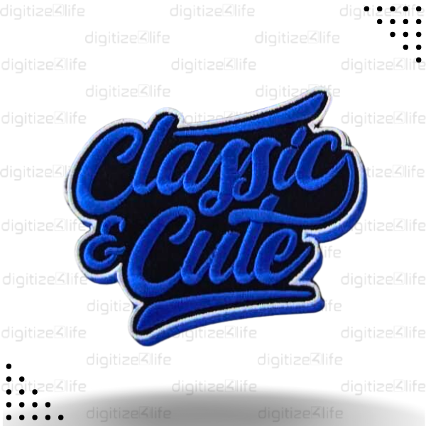 Classic Cute Blue Embroidered Patch