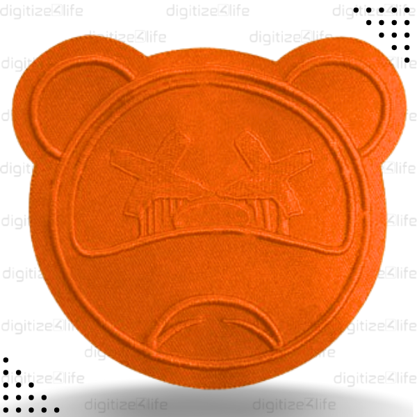 Cross Eyes Orange Panda Embroidered Patch