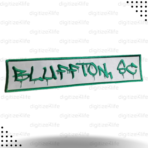 BLUFFTON SC Text EMBROIDERED PATCH