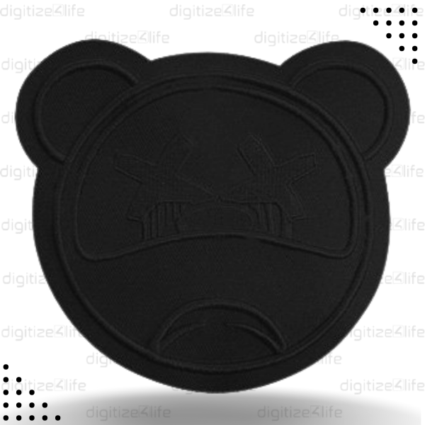 Cross Eyes Black Panda Embroidered Patch